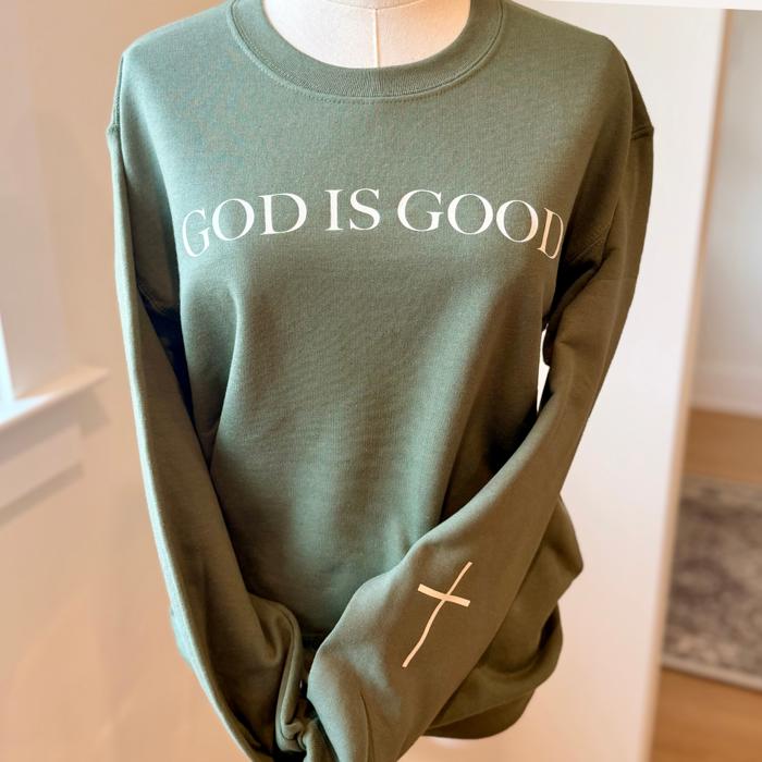 God Is Good Sweatshirt, Christian Sweatshirt Gift, Faith Based Crewneck, Christian Apparel Oversized Adult Unisex Jesus, Gift for Her