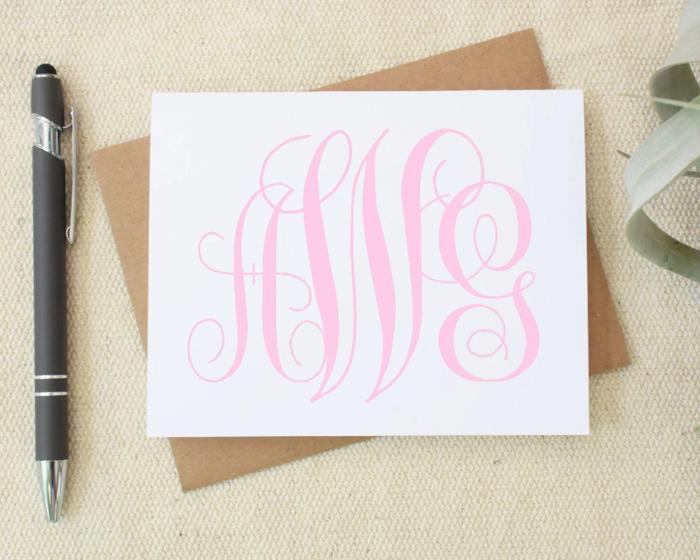 Monogrammed Notecards, Personalized Stationery, Folded Thank You Card, Stationery Set, Monogram Stationary, Custom Note Cards