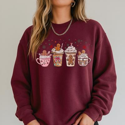 Hot Cocoa and Gingerbread Christmas Sweatshirt, Cozy Holiday Crewneck, Cute Winter Sweater, Festive Christmas Pullover, Holiday Baking Outfit