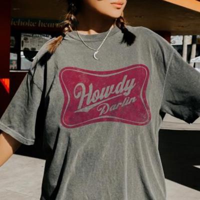 Howdy Darlin Comfort Colors Tee – Trendy Western Graphic Shirt for Women, Cute Country Cowgirl Tee for Summer