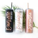  Personalized Skinny Tumbler with Slide Lid & Stainless Straw, Insulated Tumbler With Lid and StrawStainless Steel Skinny Tumbler Cup, Bridesmaid Gift Proposal