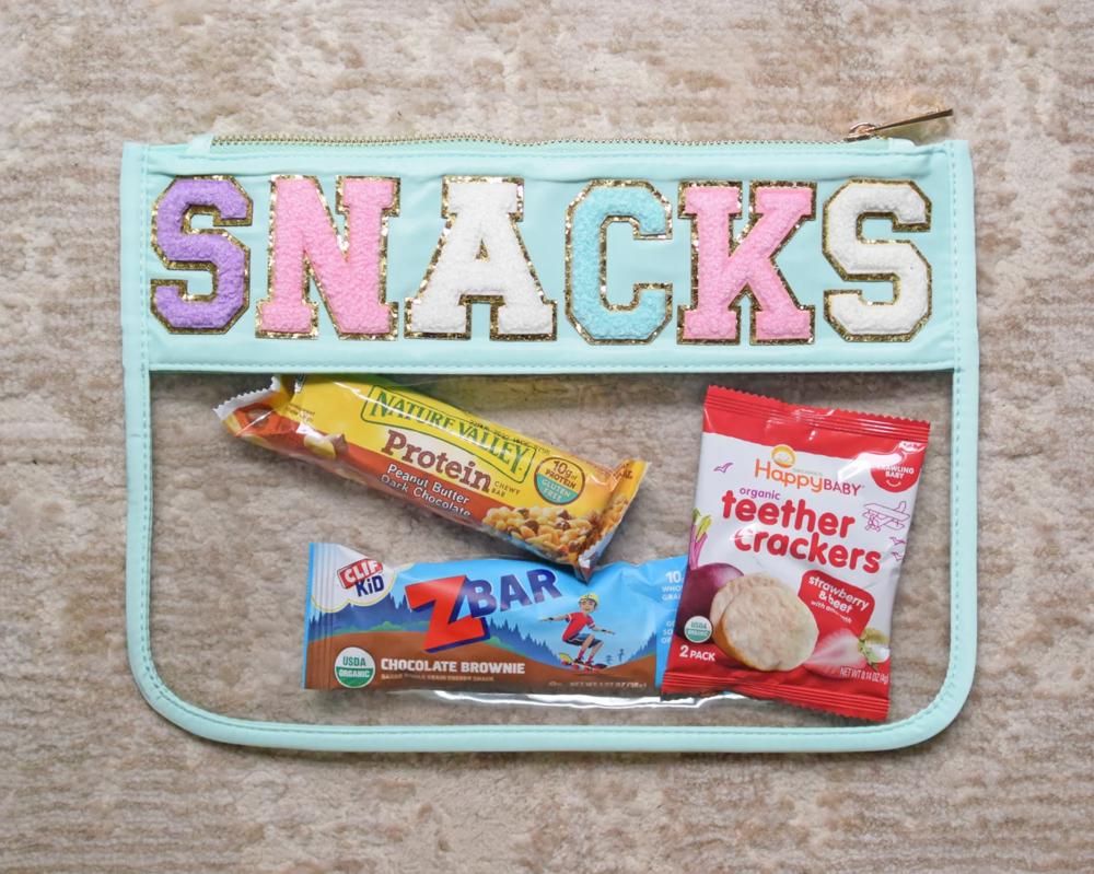 Clear Pouch with Patches, Snacks Bag Eco Friendly, Teacher Gift Personalized Gift Clear Bag, Makeup Cosmetic Bag, Gold Zipper