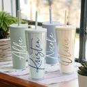  Personalized Tumbler With Lid and Straw, Bridesmaids Gifts, Large 24 oz Acrylic Tumbler, Skinny Tumbler, Personalized Gift, Teacher Gift