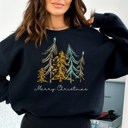  Leopard Trees Christmas Sweatshirt, Vintage Christmas Shirts for Women, Christmas Matching Sweatshirt, Family Shirt, Christmas Sweater