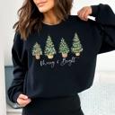  Merry and Bright Christmas Sweatshirt, Vintage Christmas Shirts for Women, Christmas Matching Sweatshirt, Family Shirt, Christmas Sweater