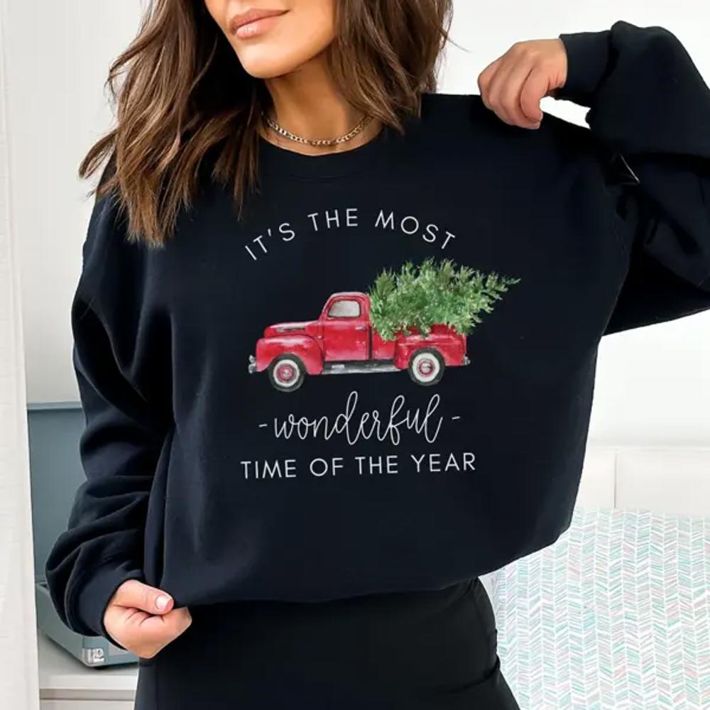 It's The Most Wonderful Time of The Year Christmas Sweatshirt, Vintage Christmas Shirts for Women, Christmas Matching Sweatshirt, Family Shirt, Christmas Sweater