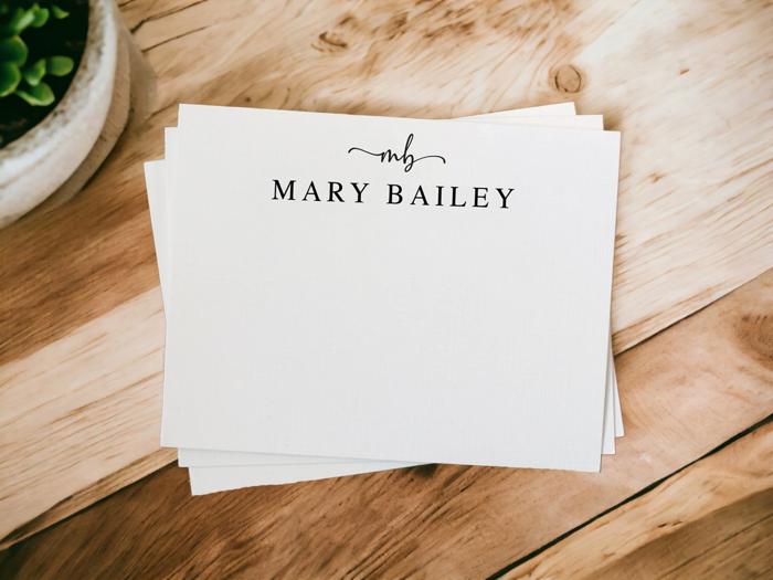 Personalized Note Cards & Envelope Set, Custom Stationery with Name Minimalist Cards, Stationary Set for Ladies Gift Personalized Gift