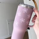  Floral Personalized 40 oz Tumbler with Handle & Straw, MAARS Floral Tumbler Gift for Women Insulated Stainless