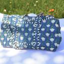  Embroidered Quilted Tote Bag, Monogrammed Duffle Bag Floral, Bridesmaid Gift, Bridal Party Bag, Overnight Bag with Zipper, Gift for Her