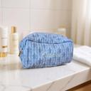  Personalized Block Pattern Floral Makeup Bag Embroidered Custom Gift Bridesmaid Gifts Quilted Toiletry Pouch Travel Cosmetic Case Gift