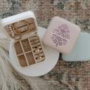  Block Print Jewelry Travel Case with Name Personalized Bridesmaid Gift, Custom Jewelry Box for Women, Bridesmaid Proposal Wedding Party Gift