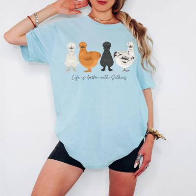 Life Is Better With Silkies Comfort Colors Tee, Silkie Chicken Shirt for Women, Chicken Mom Graphic Tee, Cute Farm Chicken T-Shirt, Backyard Chicken Lover Gift