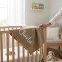  Embroidered Baby Blanket, Soft Cotton Knit Baby Blanket, Baby Shower Gift, Newborn Blanket, Keepsake Gift for Baby, Custom Baby Name Blanket
