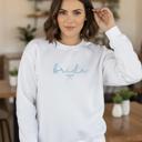  Embroidered Bride Sweatshirt Crewneck with Bow, Sweater, Bridal Shower Gifts, Engagement Gift