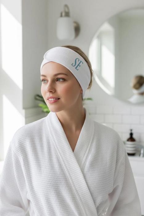 Personalized Spa Headband, Custom Name Bridesmaid Gift, Face Wash Headband Embroidered Monogrammed