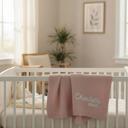  Embroidered Baby Blanket, Soft Cotton Knit Baby Blanket, Baby Shower Gift, Newborn Blanket, Keepsake Gift for Baby, Custom Baby Name Blanket