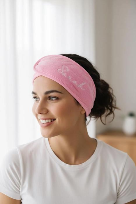 Personalized Spa Headband, Custom Name Bridesmaid Gift, Face Wash Headband Embroidered Monogrammed