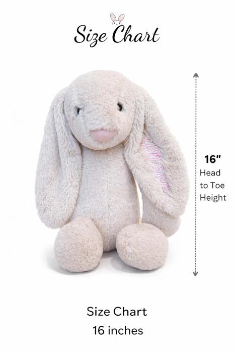 Custom Embroidered Bunny Rabbit with Name, Personalized Stuffed Animal, Easter Bunny Gift, Baby Shower Gift Newborn Keepsake Plush