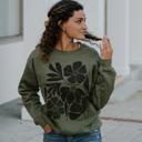  Black Floral Women's Sweatshirt