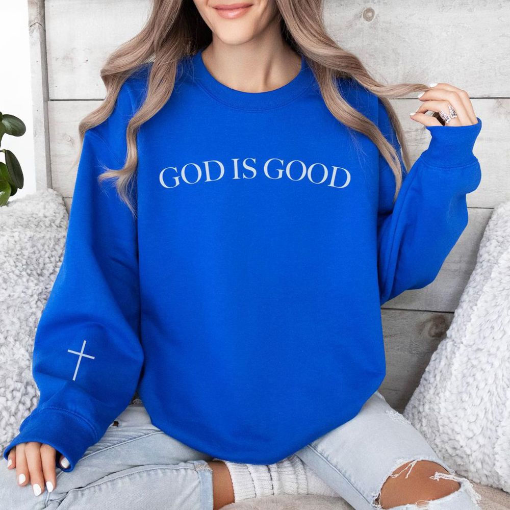 God Is Good Sweatshirt, Christian Sweatshirt Gift, Faith Based Crewneck, Christian Apparel Oversized Adult Unisex Jesus, Gift for Her