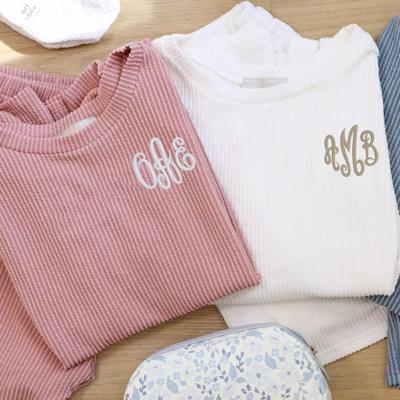 Soft Bridesmaid Pajamas, Monogrammed Ribbed Corded Pjs Bridal Party, Embroidered Bridesmaid Gifts, Personalized Short Set