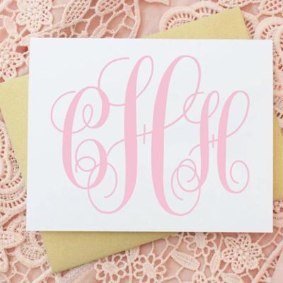 Monogrammed Notecards, Personalized Stationery, Folded Thank You Card, Stationery Set, Monogram Stationary, Custom Note Cards