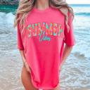  Summer Graphic Tees for Women Comfort Colors | Retro Beach Shirt, Floral Tee, Smiley Face, Summer Vibes, Salty Moms Club