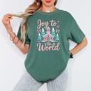  Joy To The World Pink Christmas Shirt Comfort Colors, Cute Holiday Graphic Tee, Festive Christian Christmas T-Shirt, Cozy Winter Top