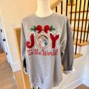  Joy to the World Sweatshirt, 3D Knit Effect Christmas Sweater, Cozy Holiday Jesus Birth Graphic Sweatshirt, Christian Christmas Crewneck