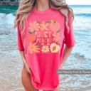  Spring & Summer Graphic Tees for Women, Floral, Peach, and Bow Comfort Colors Shirts, Garden and Sunshine Inspired T-Shirt, Trendy Bright & Cheerful Designs