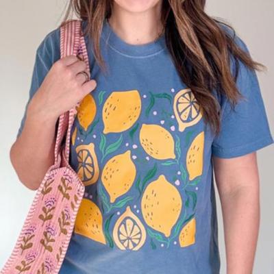 Lemons Graphic Comfort Colors Tee – Cute Summer Fruit Shirt for Women, Trendy Aesthetic Lemon Tee for Everyday Wear