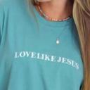  Embroidered Love Like Jesus Christian T-Shirts for Women Faith Religious Gift Short Sleeve Tops Comfort Colors Graphic Tee Cotton
