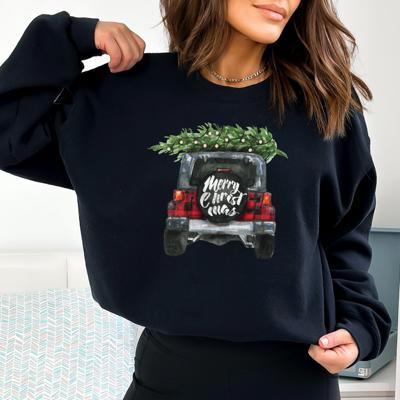 Merry Christmas Truck Sweatshirt for Women, Holiday Graphic Pullover, Cozy Christmas Sweater, Vintage Red Truck Sweatshirt, Winter Holiday Gift