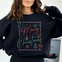  Merry Christmas Sweatshirt, Cute Neon Holiday Crewneck, Retro Christmas Sweater for Women, Cozy Winter Gift, Graphic Xmas Pullover