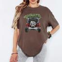  Merry Christmas Truck Comfort Colors Tee, Vintage Red Plaid Truck Christmas Shirt, Cozy Holiday T-Shirt for Women, Christmas Tree Graphic Tee, Winter Outfit