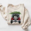  Merry Christmas Truck Sweatshirt for Women, Holiday Graphic Pullover, Cozy Christmas Sweater, Vintage Red Truck Sweatshirt, Winter Holiday Gift