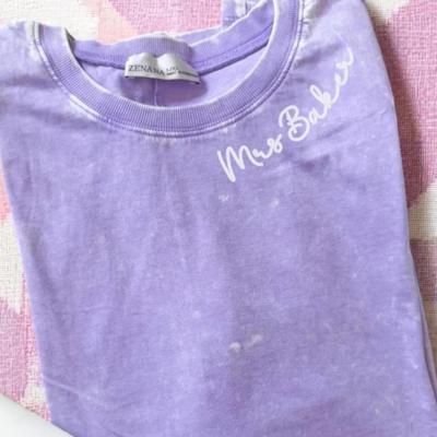 Personalized Name Embroidered T-Shirt Custom Neckline Collar Embroidery, Christian Bible Verse Mrs. Tee, Customized T-Shirt Name on Neckline