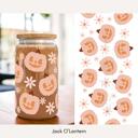  Fall Glass Cups with Lid and Straw, Iced Coffee Cup, Custom Glass Tumbler, Pumpkin Spiced Latte Cup, Drink Barware, Personalized Gift