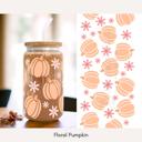  Fall Glass Cups with Lid and Straw, Iced Coffee Cup, Custom Glass Tumbler, Pumpkin Spiced Latte Cup, Drink Barware, Personalized Gift