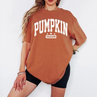 Pumpkin Season Graphic Tee, Fall Comfort Colors Shirt for Women, Cute Autumn Pumpkins, Leaves & Cozy Season Essential T-Shirt