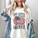  Patriotic Comfort Colors Tee for Women, Cute Red White and Blue USA Shirt for Women, 4th of July Casual Graphic Tee For Her