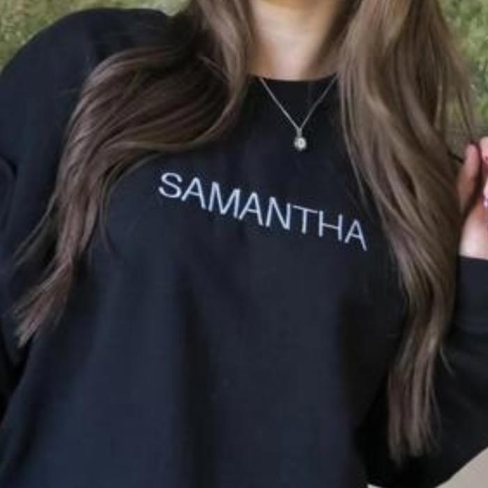 Custom Name Sweatshirt, Embroidered Mom Tok Sweatsuit Personalized Sweatshirt Trendy Crewnecks for Women, Mom Gifts