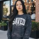  Saved by Grace Sweatshirt, Christian Camo Crewneck, Faith Based Bible Verse Sweatshirt, Religious Sweater Gift for Women