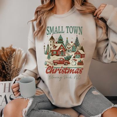 Personalized Small Town Christmas Sweatshirt, Custom Christmas Crewneck for Women, Cozy Holiday Sweater, Small Town Girl Christmas Gift, Country Christmas Outfit
