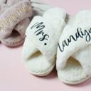  Personalized Bridal Slipper Bridesmaid Gifts Bridal Shower Bachelorette Hen Fluffy Slippers Gifts for Mom Birthdays Bride Gift Bride Slipper