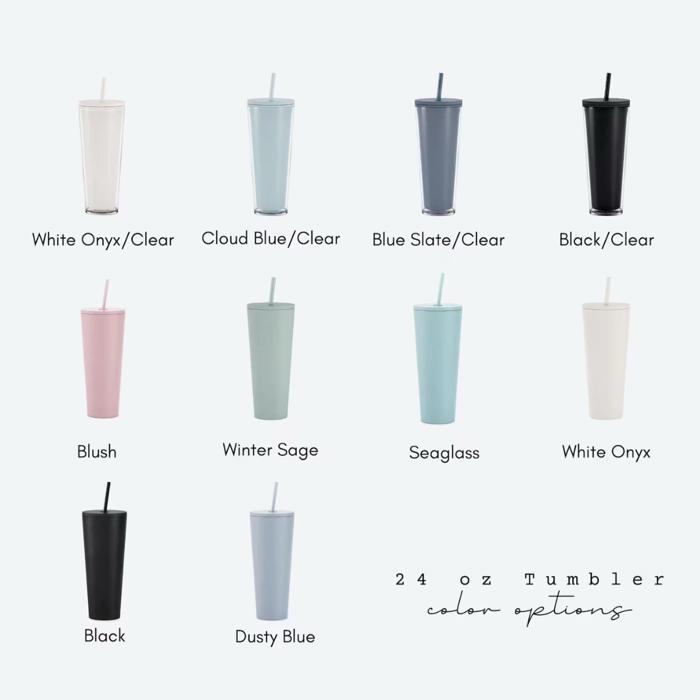 Personalized Tumbler With Lid and Straw, Bridesmaids Gifts, Large 24 oz Acrylic Tumbler, Skinny Tumbler, Personalized Gift, Teacher Gift