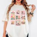  Pink Summer Beach Postcards Graphic Tees for Women, Tropical Style Comfort Colors Shirts, Girly and Summertime Inspired T-Shirt