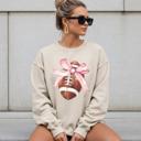  Football Coquette Bow Women’s Sweatshirt, Cozy and Stylish Game Day Apparel for Women, Sporty Outfit for Women