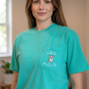  Radiate Positivity Embroidered Shirt, Corgi Pocket Tee, Cute Dog Lover Gift, Embroidered Graphic Tee, Positive Quote Shirt, Aesthetic Pet Lover Tee