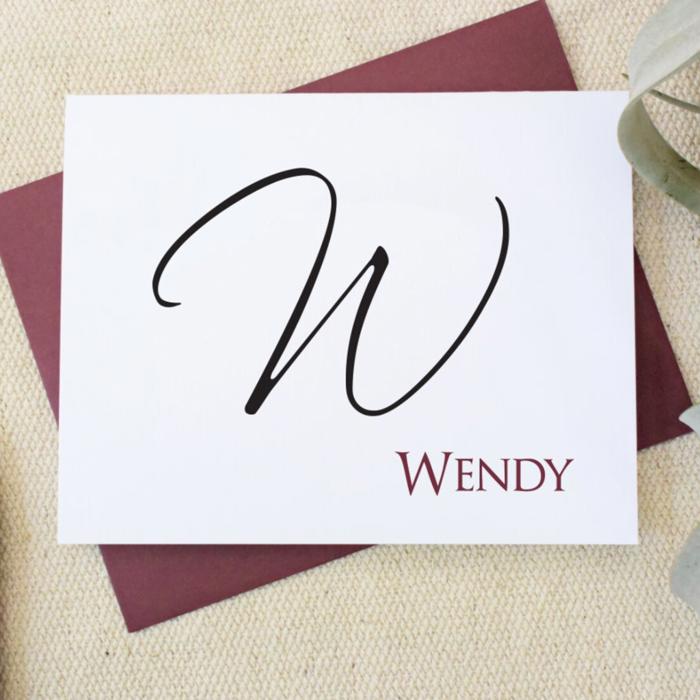 Calligraphy Stationary, Personalized Stationery Set, Custom Notecard Set, Set of 10